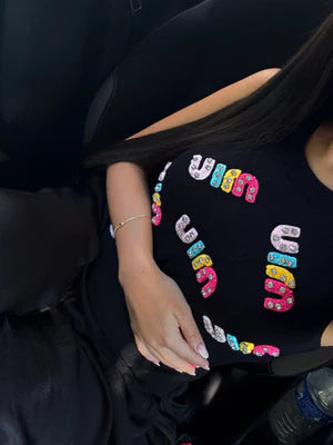 TOP MIU MIU NOIR MULTICOLORE