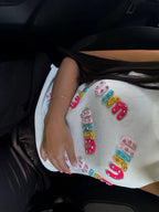 TOP MIU MIU BLANC MULTICOLORE