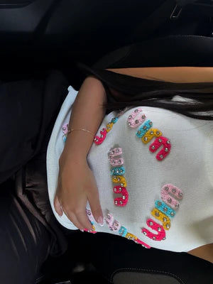 TOP MIU MIU BLANC MULTICOLORE