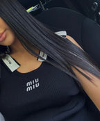 TOP MIU MIU NOIR AVEC NOEUD