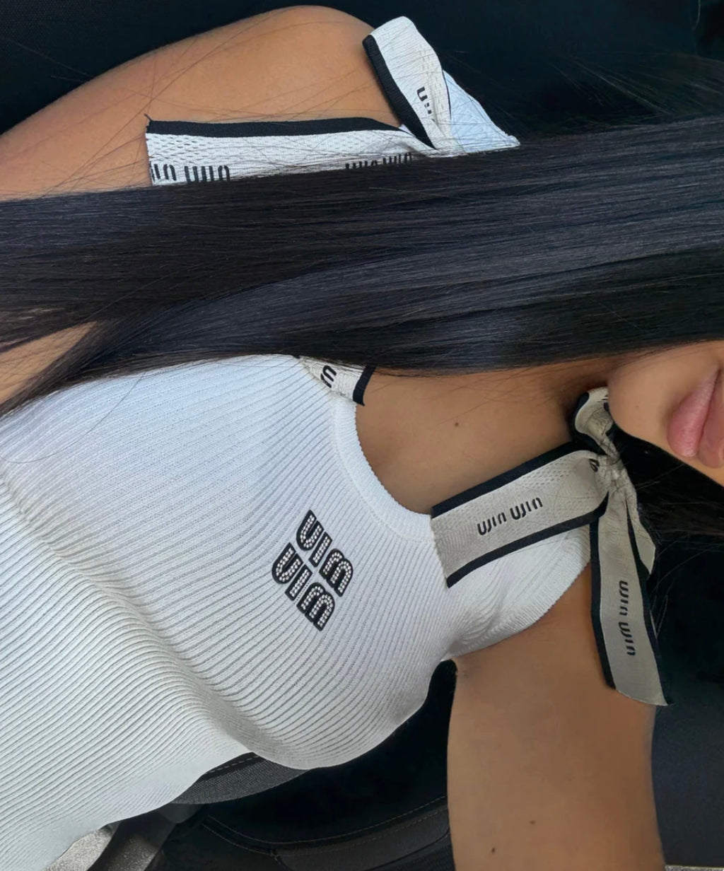 TOP MIU MIU BLANC AVEC NOEUD