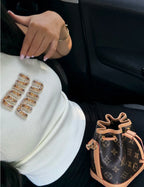 TOP MIU MIU BLANC AVEC LOGO BRODÉ DORÉE