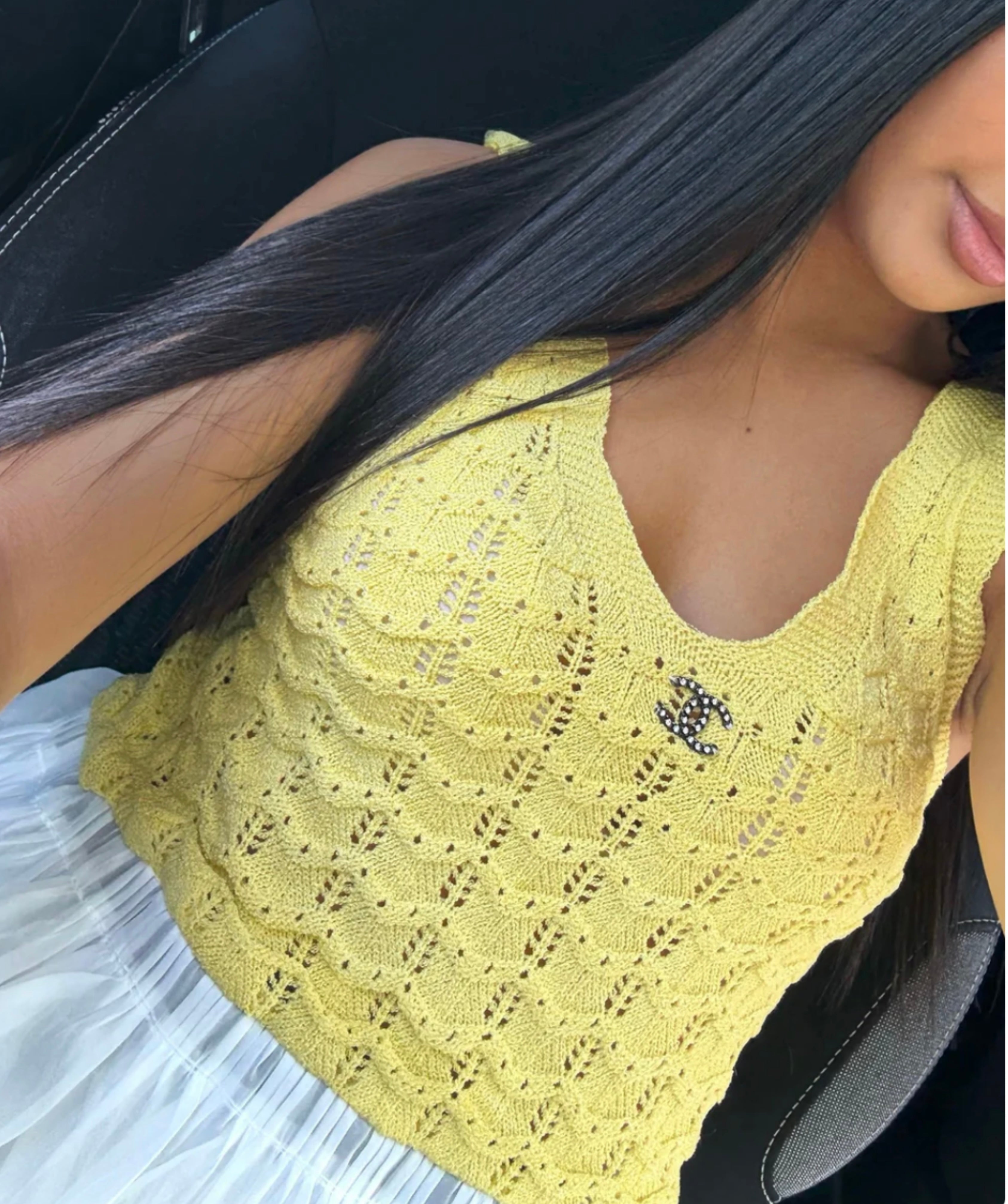 TOP CHANEL JAUNE AVEC VOLANTS