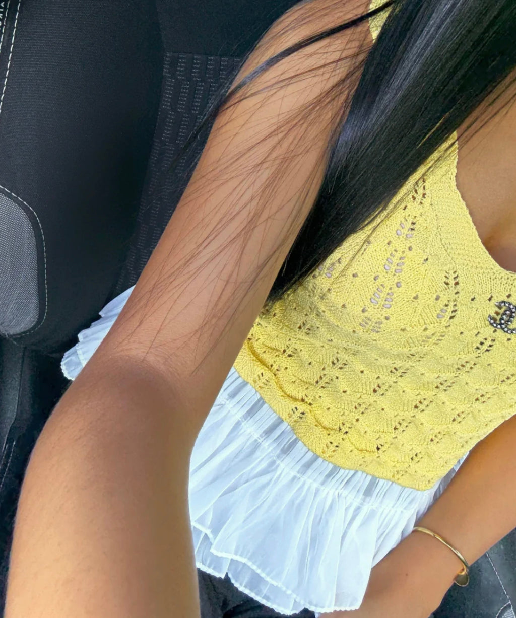 TOP CHANEL JAUNE AVEC VOLANTS