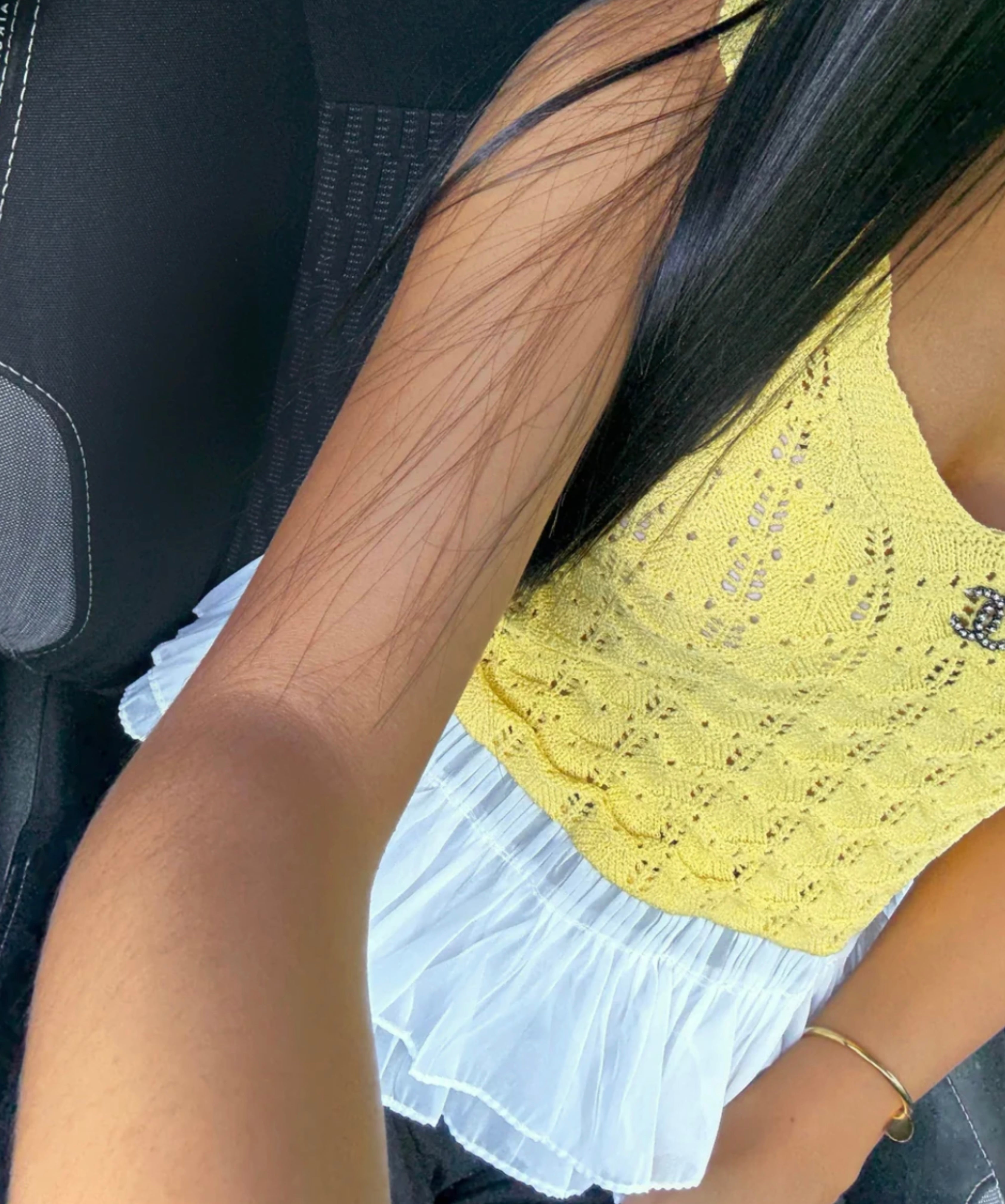 TOP CHANEL JAUNE AVEC VOLANTS