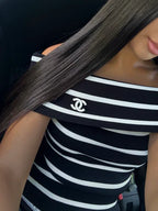 TOP RAYÉ CHANEL COL BATEAU