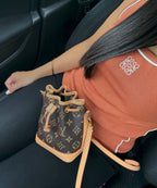 TOP LOEWE MARRON AVEC BORDURES BLANCHES