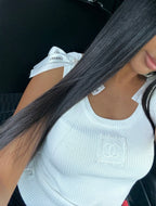 TOP CHANEL BLANC AVEC NOEUDS