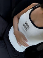 DÉBARDEUR MIU MIU BLANC AVEC LOGO MULTICOLORE